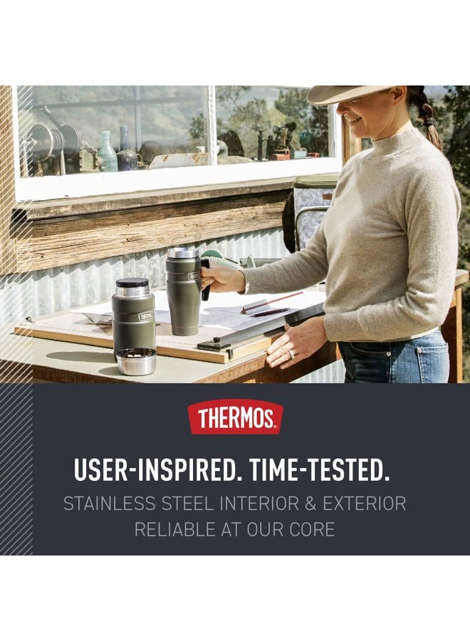 THERMOS Stainless King Vacuum-Insulated Travel Mug, 16 Ounce, Rustic Red - Image 5